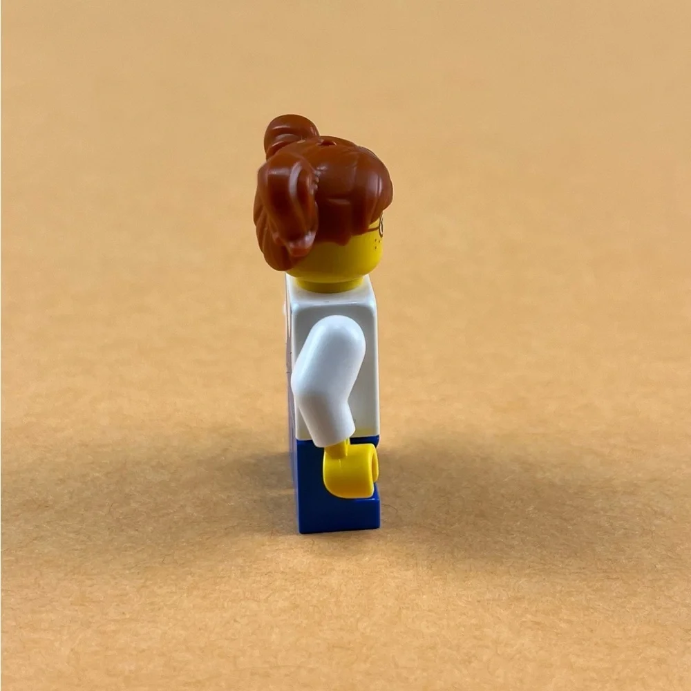 LEGO Child Girl Blue Overalls over V-Neck cty1226 Minifigure 2”